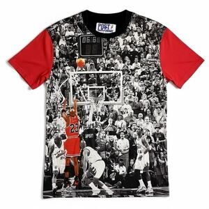 Vintage Post Game Michael Jordan The Last Shot AOP Bulls Basketball T Shirt S